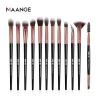 MAANGE 12pcs Eye Makeup Brushes Set With Cosmestic Bag Eyeshadow Blending Eyeliner Eyelash Eyebrow Brushes Make Up Professional